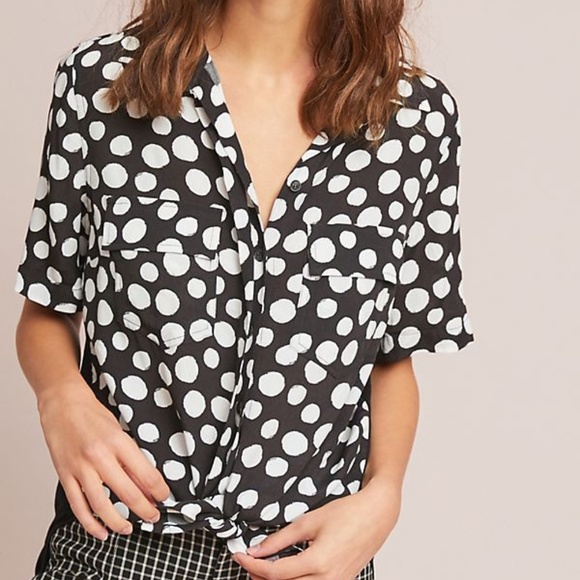 Anthropologie Tops - Anthropologie Bergen Floral Porridge Buttondown XS